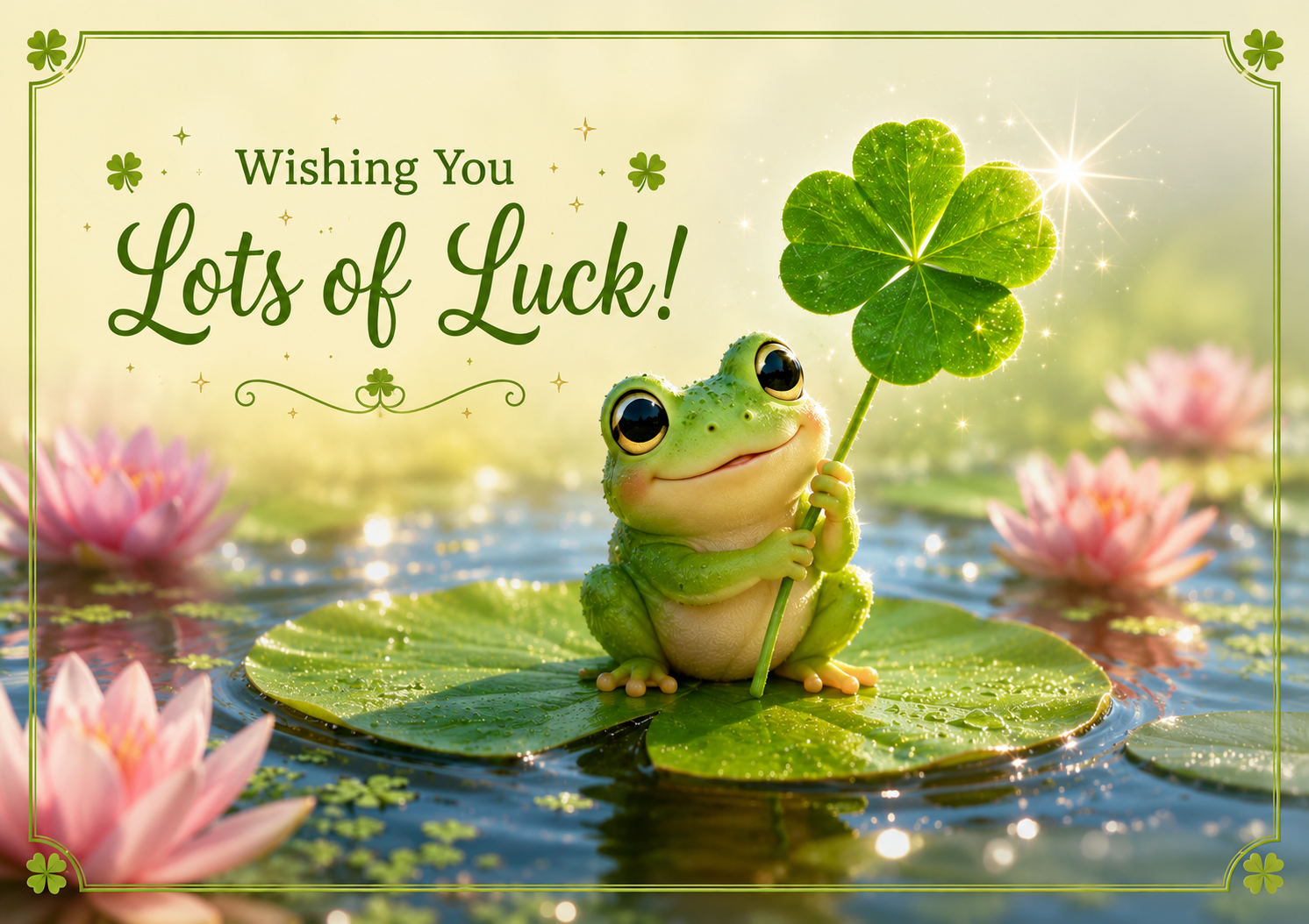 Frog wishing lots of luck